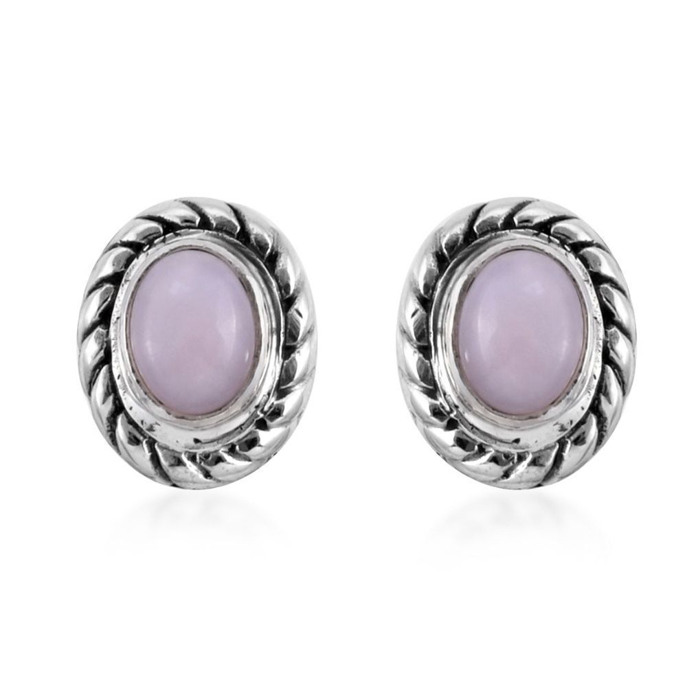 Peruvian Pink Opal Earrings in Sterling Si…